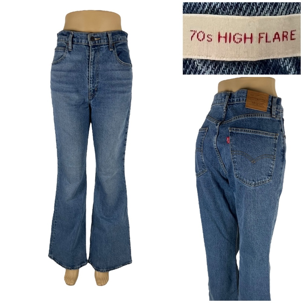 Levi’s 29 X 32 Jeans 70s High Rise Flare Leg Premium Denim Big E Cotton EUC